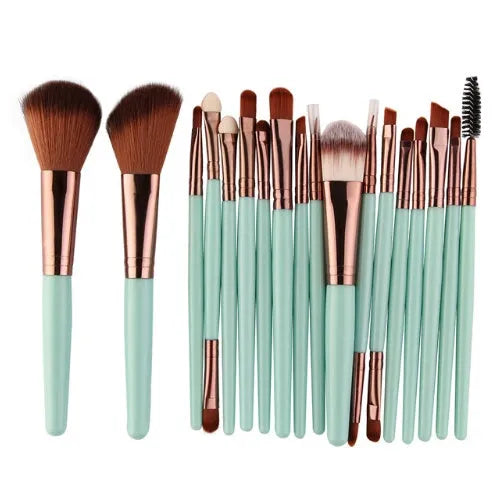 MAANGE 18 piece professional make-up brush set with fan-shaped cosmetic tool
