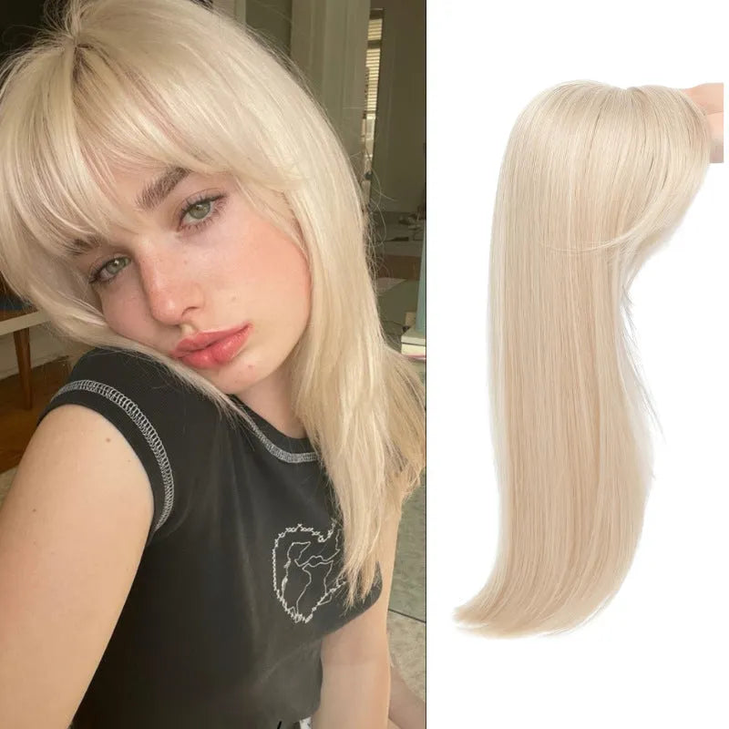 35cm long synthetic clip-in wig hairpiece with buckle clasp in one of six colour styles.