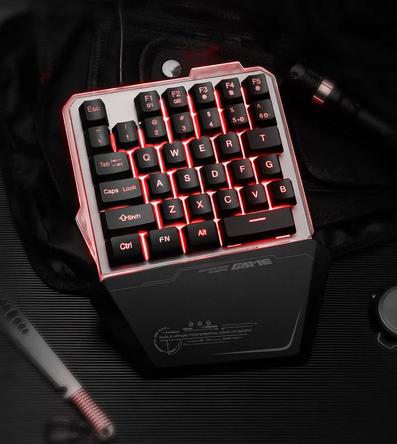 G40 Flow black one-handed gaming keyboard with RGB backlit keys