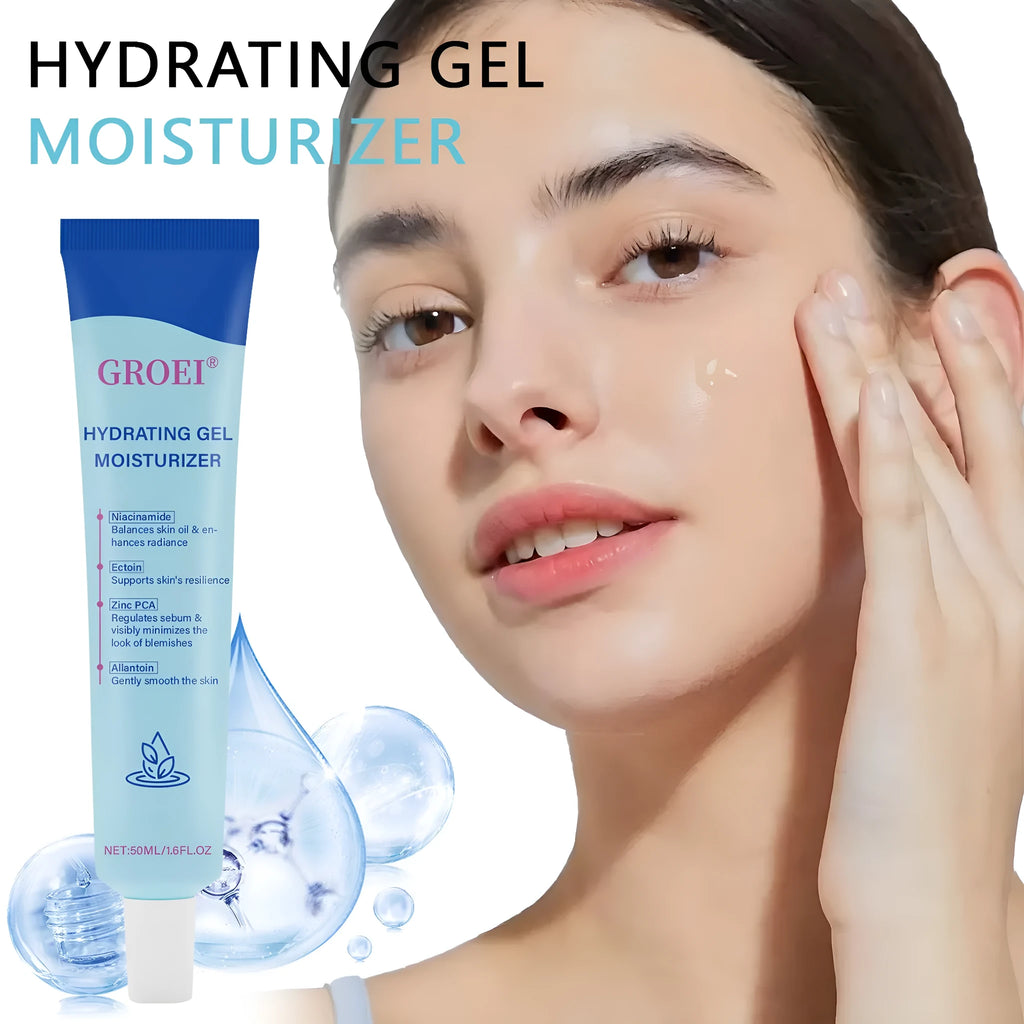 Moisturising facial gel with hyaluronic acid in 50ml packaging