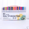 Set of watercolour pens in multiple colours arranged by shade for art and promotional use