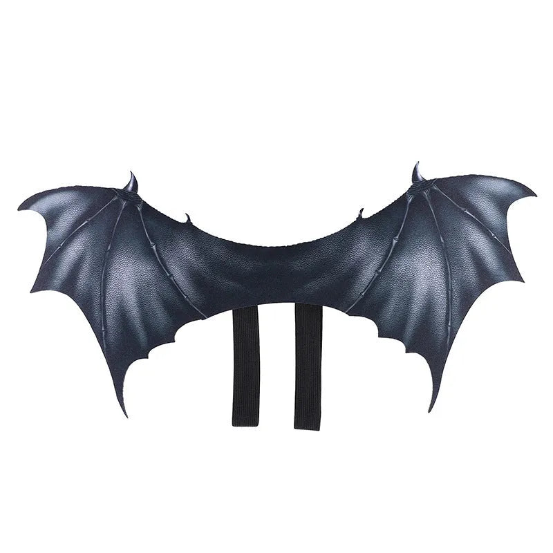 Black cloth bat wing Halloween costume for pets in three size options