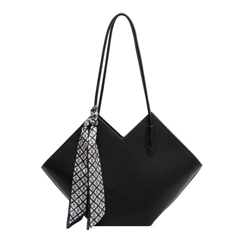 Women's large capacity PU shoulder bag in horizontal square shape with eight colour options