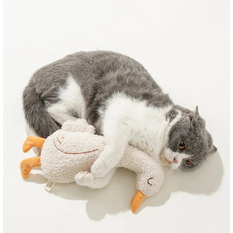 Cartoon fox and duckling plush dog toys with bite-resistant teddy velvet fabric