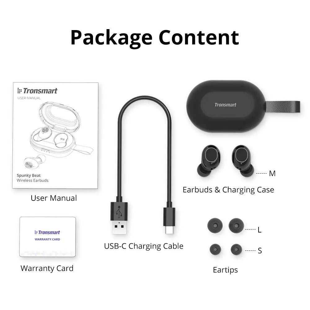 Tronsmart Spunky Beat wireless Bluetooth in-ear headphones in SetA and SetB colour options.