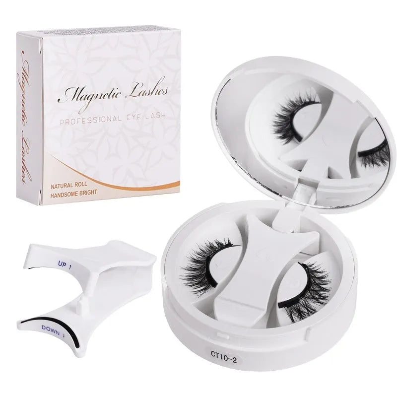 Magnetic false eyelashes with integrated soap holder in portable chemical fibre case