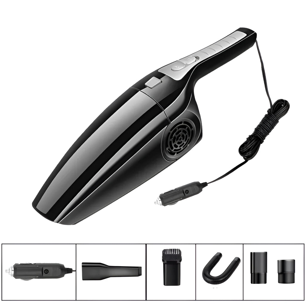 Hypa eighth generation car vacuum cleaner in black with cigarette lighter power cord