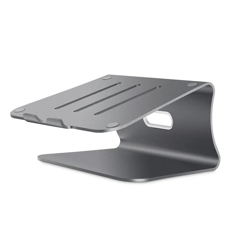 Aluminium notebook cooling bracket with rotary adjustment in silver colour option