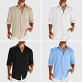Mens grey casual long sleeve shirt with lace detail on polo collar and chest pocket.