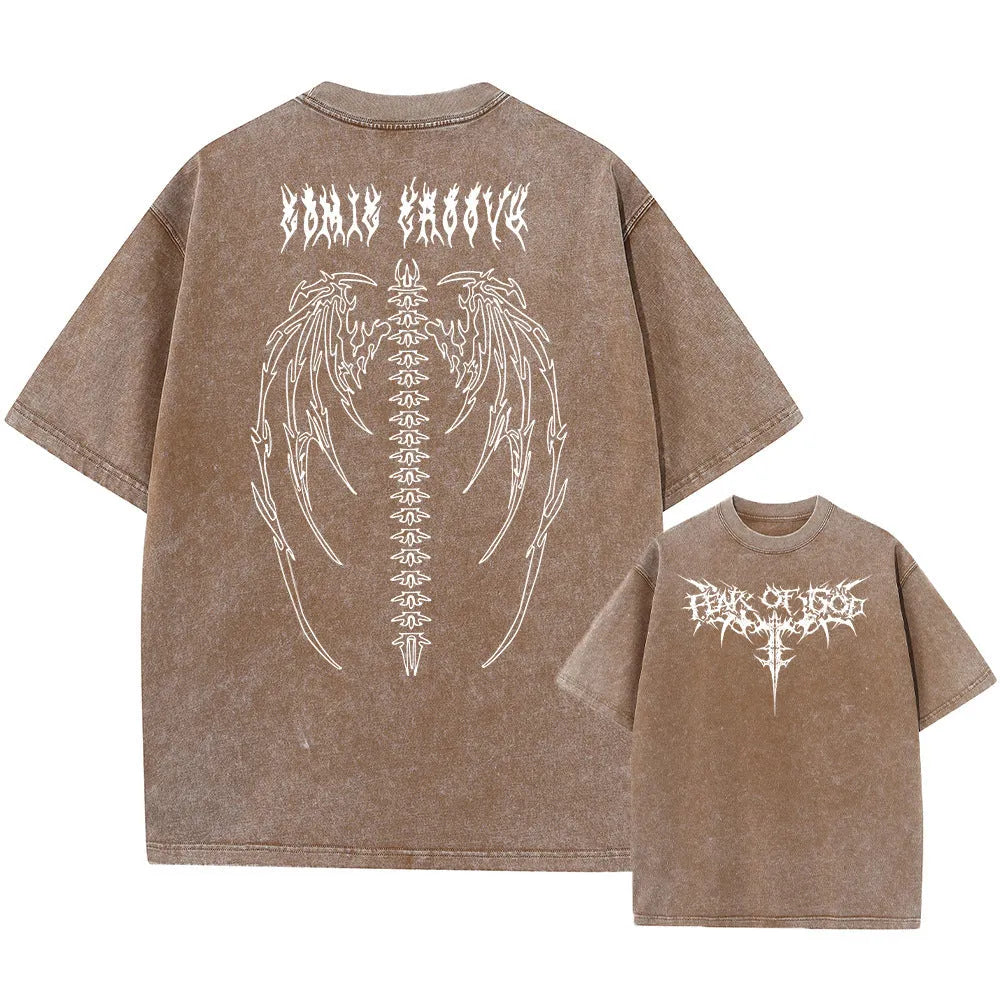 Men's oversized cotton T-shirt in loose fit with drop-shoulder short sleeves