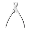 Silver professional pet nail clipper with stainless steel blades and safety guard for dogs and cats.