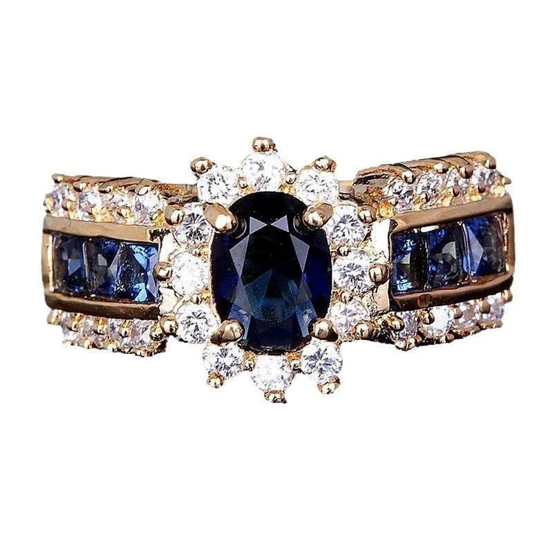 Personalised zinc alloy ring with diamond treatment in three colour variations for men and women