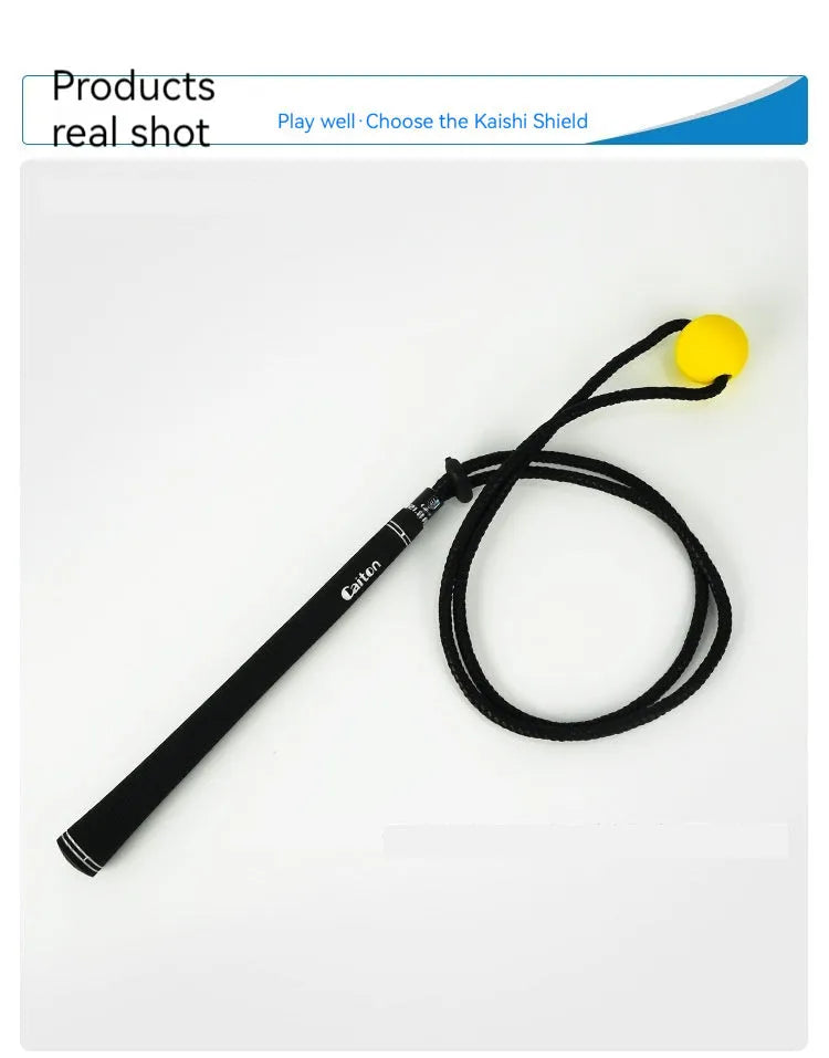 Black silicone elastic golf swing practice rope trainer for technique correction