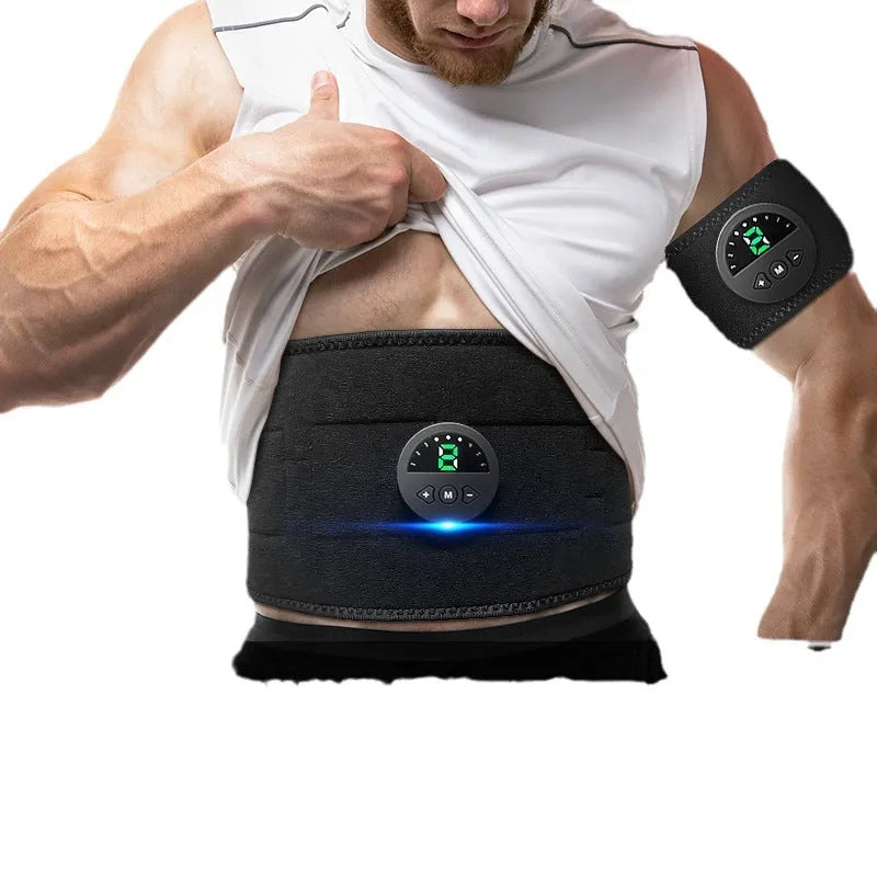 Fitness belt with display screen for waist shaping and abdomen reduction exercise