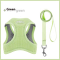 Brown cloth cat harness with waffle texture chest strap shown on size chart