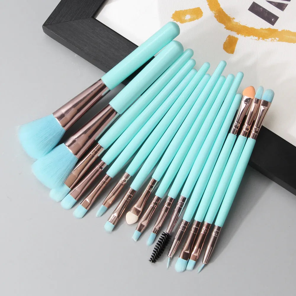 MAANGE 18 piece professional make-up brush set with fan-shaped cosmetic tool