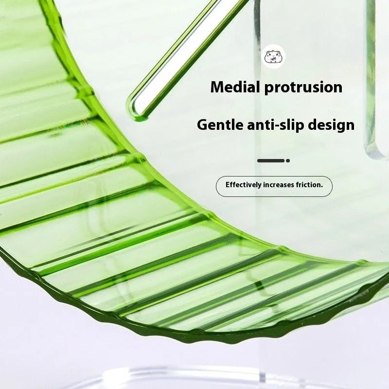 Parrot exercise wheel toy in transparent plastic with rotating mechanism for bird running activity