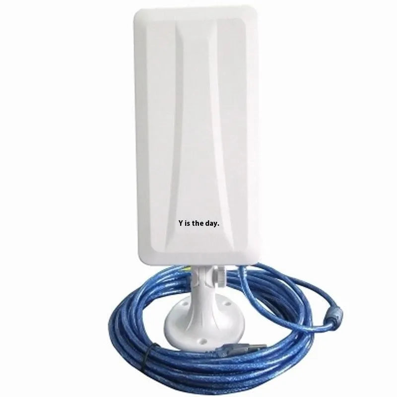 White USB wireless network card for desktop and laptop computers with extended coverage options
