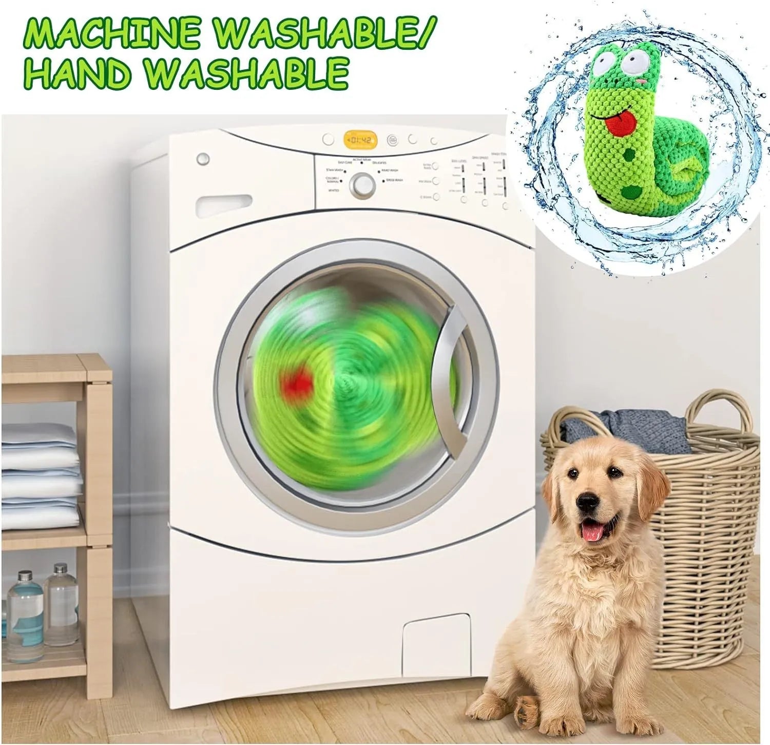 Squeaky dog puzzle toy in transformable design with foraging function for canine enrichment