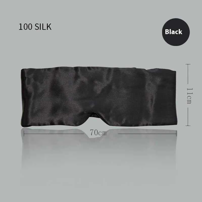 Mulberry silk sleep mask shown in champagne gold colour for light blocking.