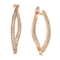 Geometric copper earrings with zircon accents in H0493 colour for women
