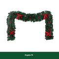 Christmas rattan pine cone bow decorative centrepiece with LED lighting on wooden table
