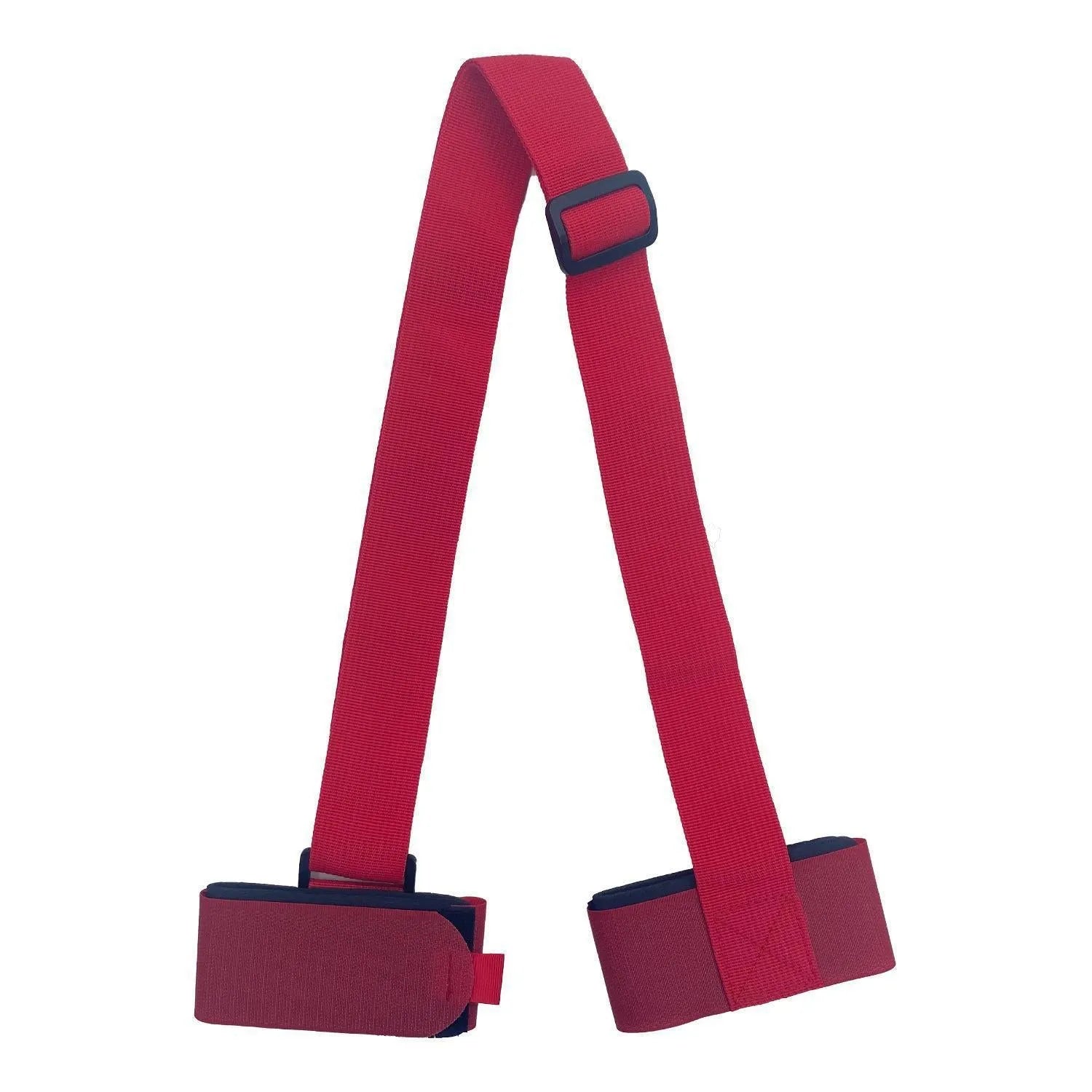 Adjustable skiing bandage strap with shoulder carry for ski and snowboard transport