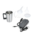 Stainless steel car headlight polishing kit with power adapter options for GB/US and European sockets.