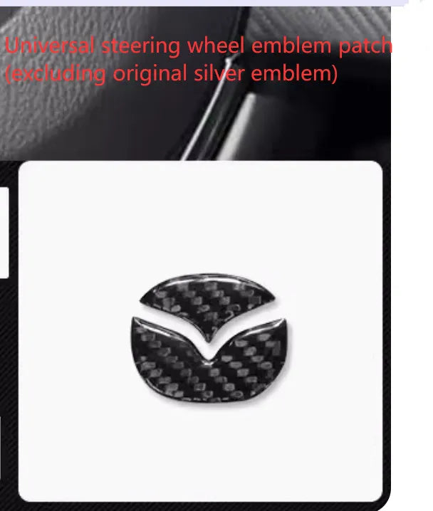 Atz aluminium alloy steering wheel decorative sticker set showing brushed red, silver, and blue hollow buttons