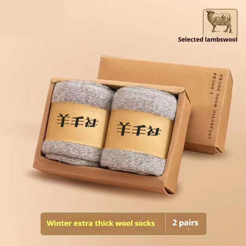 Cold resistant cashmere cotton wool socks with merino midsole in black, dark grey, light grey and khaki colours