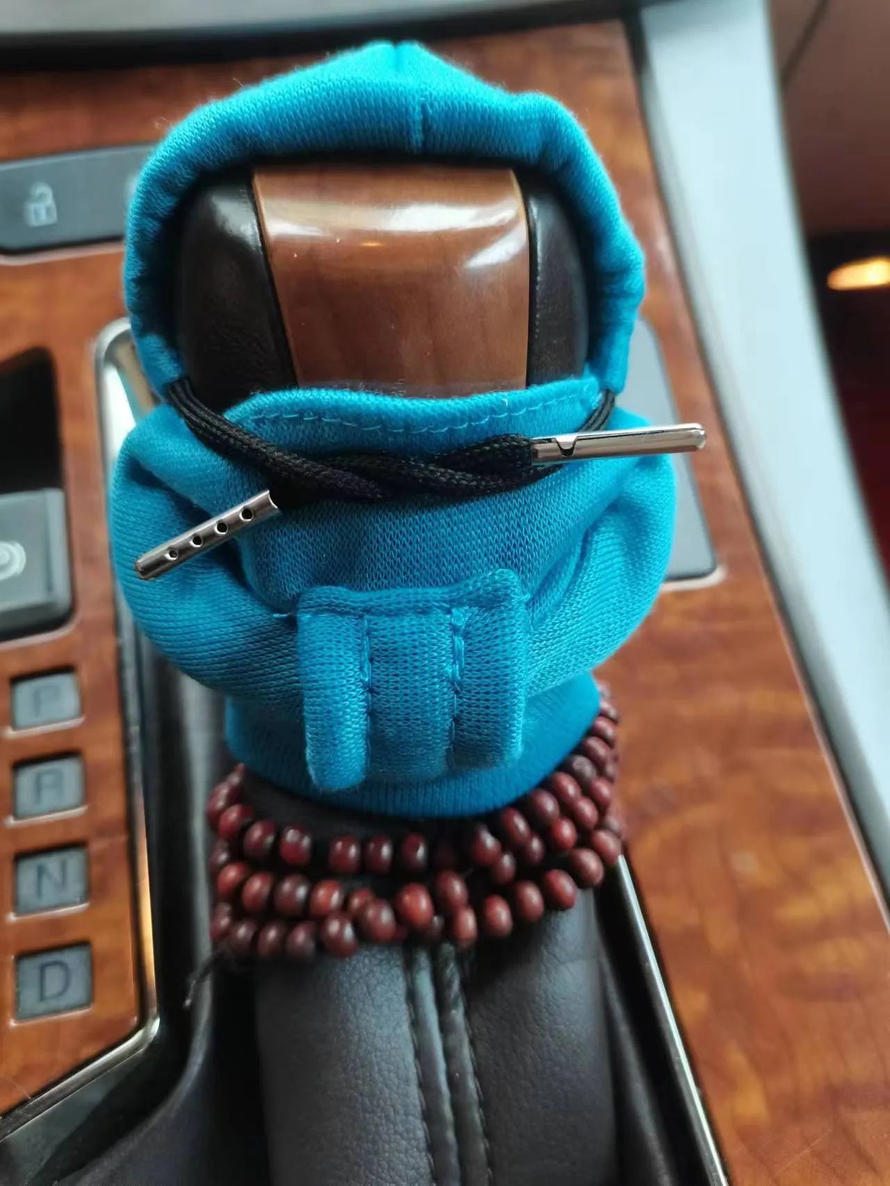 Velvet car gear handle sleeve in Dutch velvet fabric showing colour and fit options