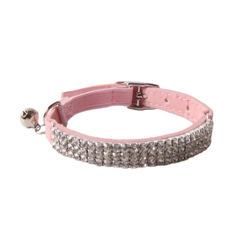 Elastic buckle cat collar with flannel flocking in six colour options