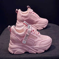 Women's black mesh platform casual shoes with hollow-out design and toe holder styling