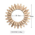 European-style solid wood hanging mirror with a baked colour finish on a wall.