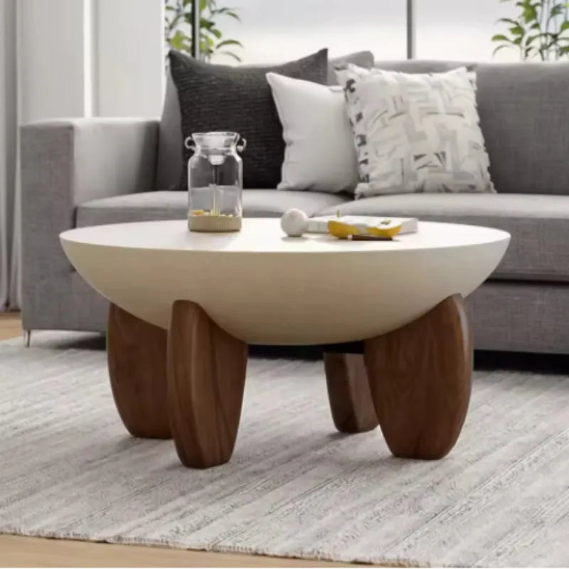 White solid wood coffee table with storage compartments and height adjustable mechanism