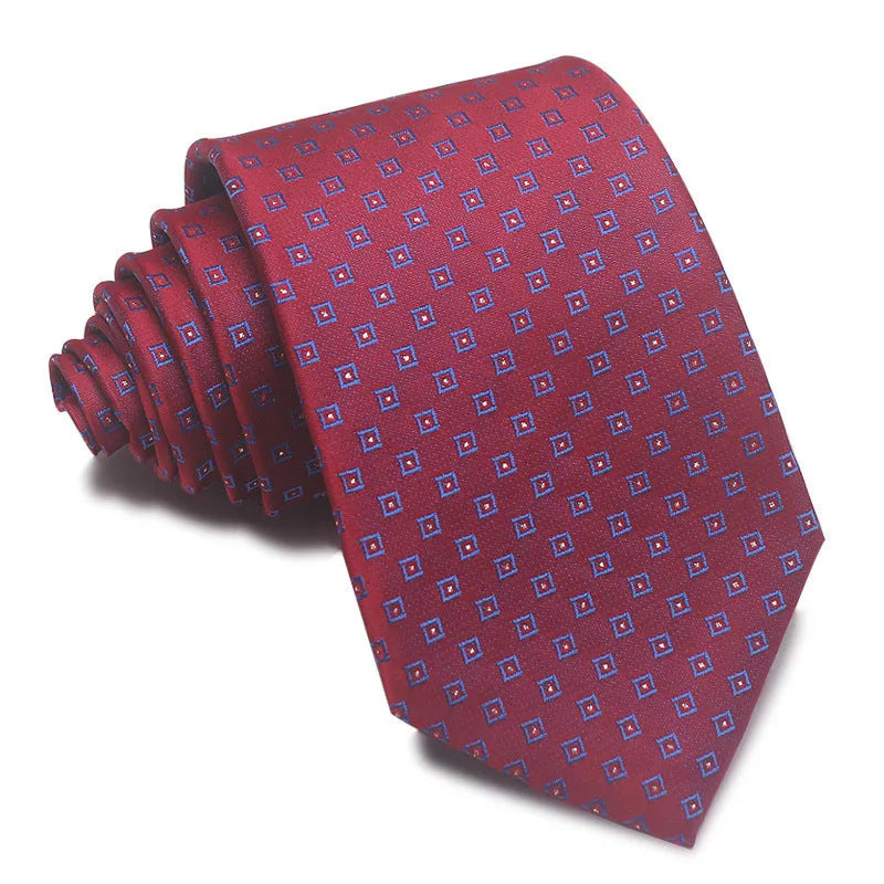8cm wide polyester jacquard tie with striped pattern in arrow shape for business wear