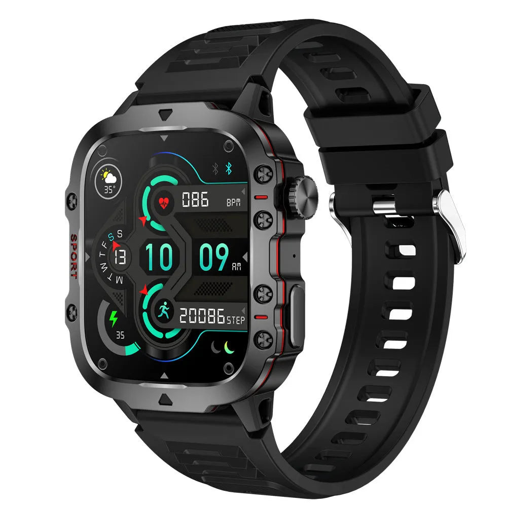 QX11 Smart Bluetooth Watch with touch screen displaying heart rate data on zinc alloy case