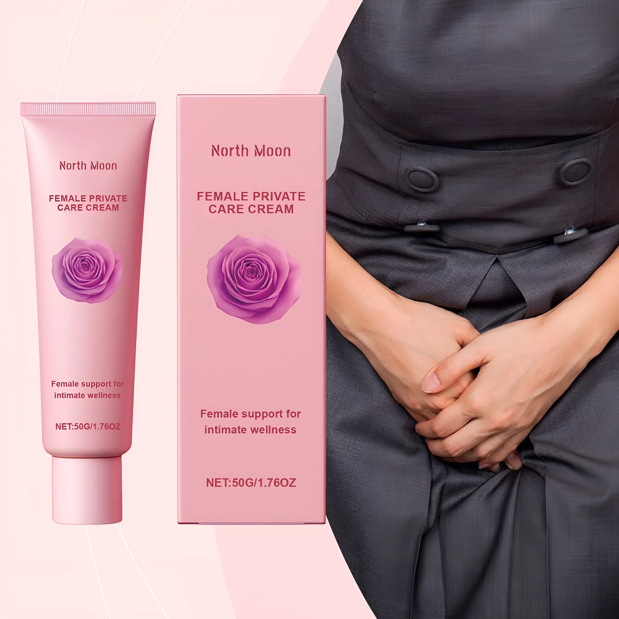 50g moisturizing cream jar with glycerol, mineral oil, rose and peppermint extracts for dry skin