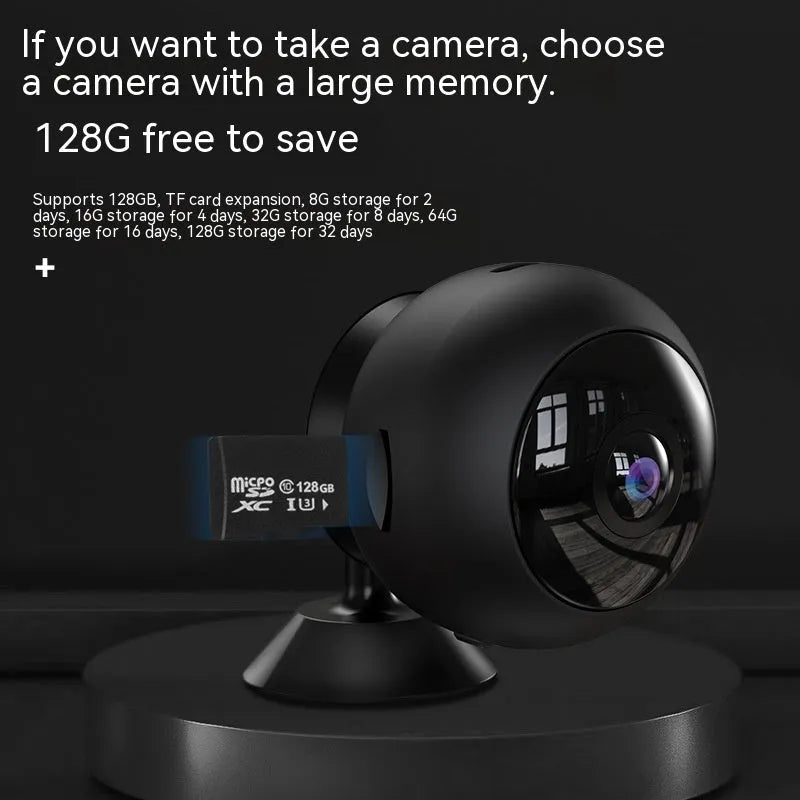 White wireless WiFi security camera with 1080p resolution and ABS plastic housing