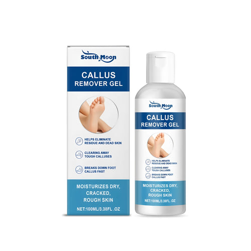 100g container of callus remover gel for foot care with coconut oil and aloe.