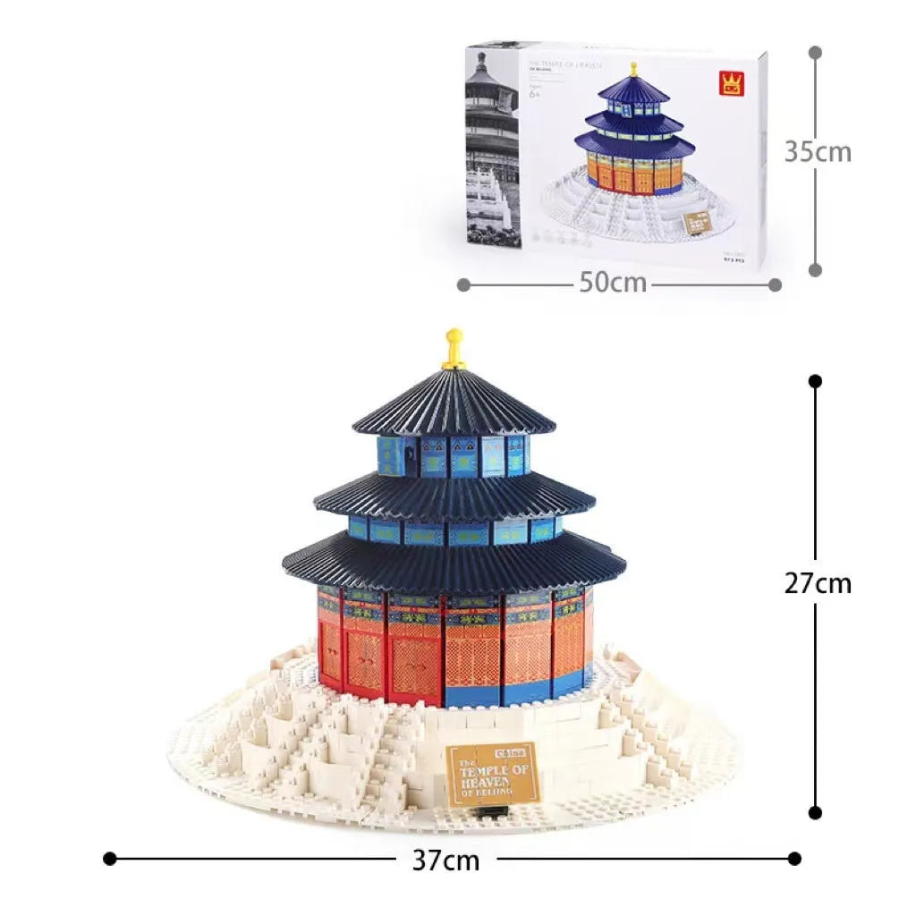 Wange ABS plastic small particle building blocks set with international architecture models