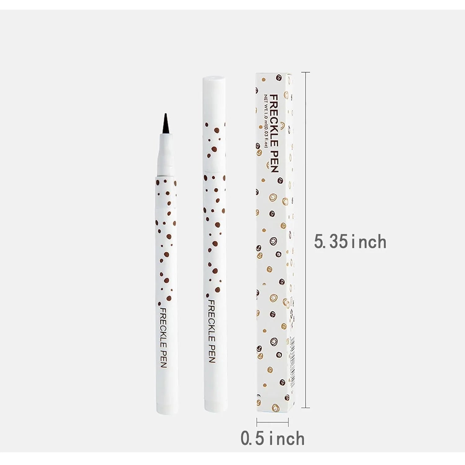 Dark brown freckle pen with precision tip for creating natural-looking waterproof freckles