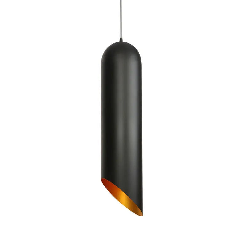 Retro-style iron chandelier in matte black finish, shown in a short and long height option.