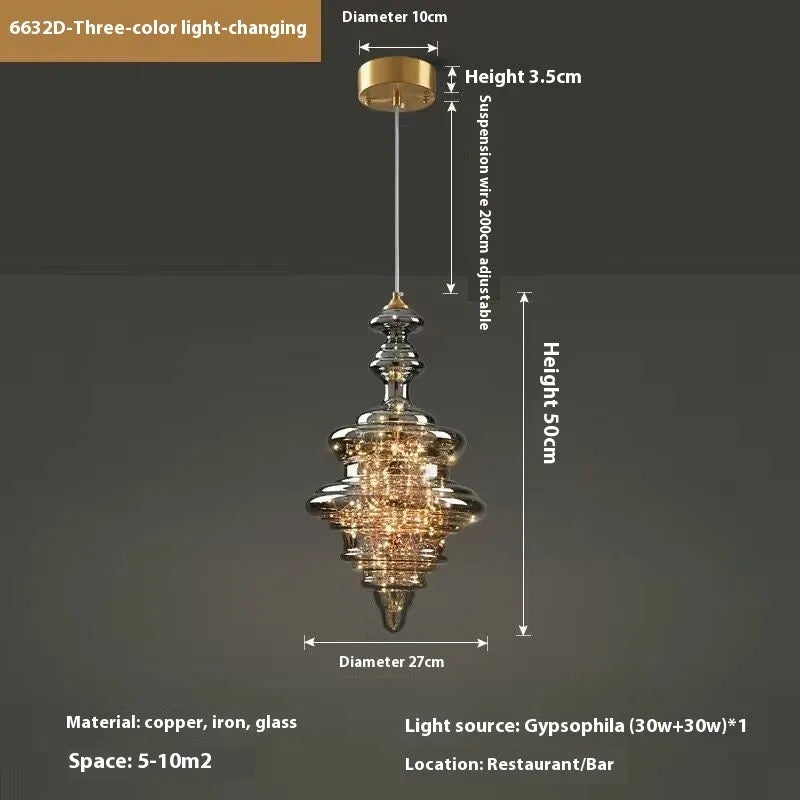 Modern glass droplight chandelier with adjustable height in contemporary lighting design