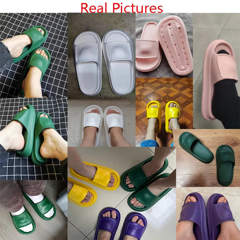 Soft EVA bathroom slippers with 3.5cm thick sole in seven colour options