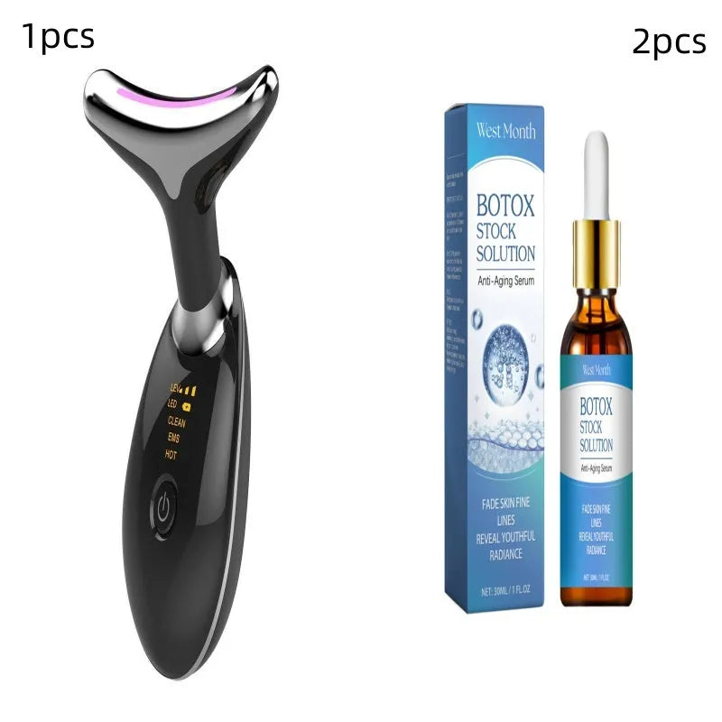 EMS thermal neck lifting massager with microcurrent wrinkle remover and LED lights