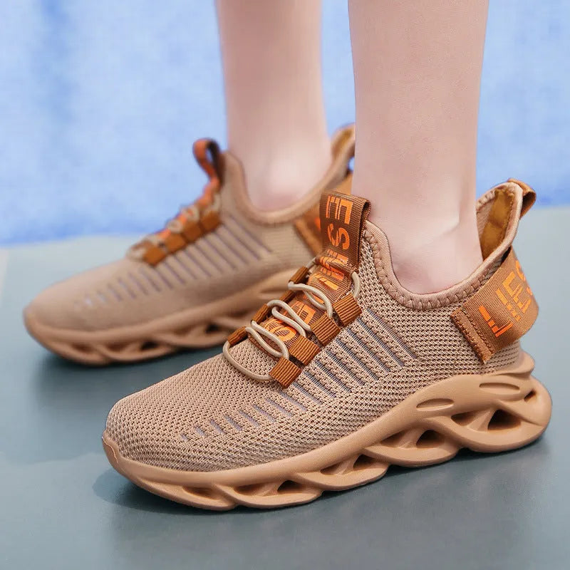 Kids street sneakers with Velcro strap in black colour