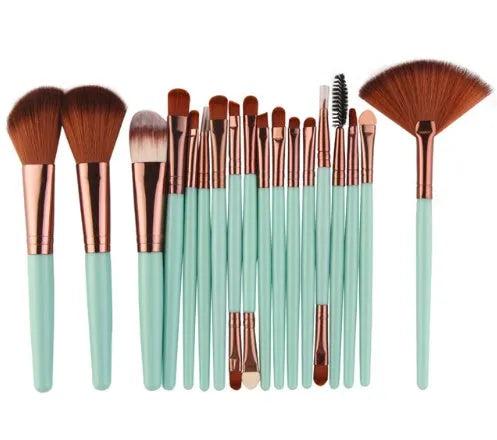 MAANGE 18 piece professional make-up brush set with fan-shaped cosmetic tool