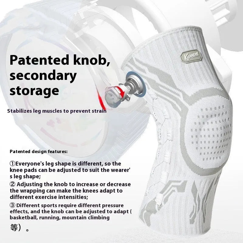 Grey-white sports kneecaps for left and right knees in M, L, XL sizes for basketball, running, football, badminton