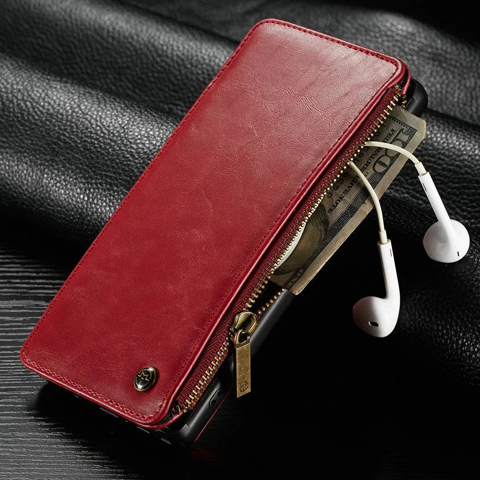 PU leather flip phone case for Samsung Galaxy Note9 in black, brown and red colours